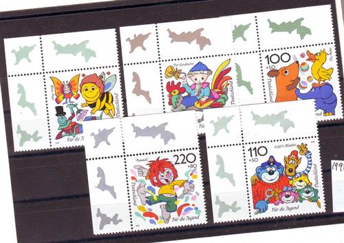 Foto Briefmarken: Bund Jugend-Eckrandmarken Trickfilmfiguren postfrisch 1998