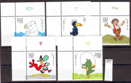 Foto Briefmarken: Bund Jugend-Eckrandmarken Trickfimfiguren postfrisch 1999