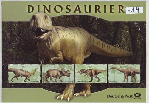 Foto Briefmarken: Bund 2008 A5-Erinnerungsblatt Dinosaurier