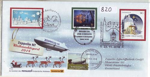 Foto Briefmarken: Bund 2018 Zeppelin NT Weihnachtspost
