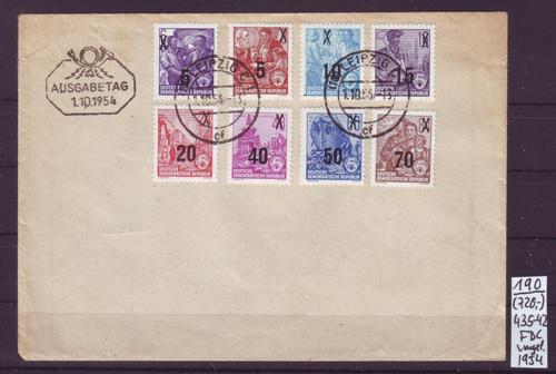 Foto DDR-Briefmarken: Ersttagsbrief Freimarken 1954