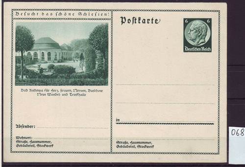 Foto Briefmarken: Bildpostkarte Drittes Reich P 221 aus Bad Kudowa