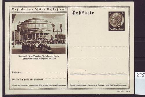 Foto Briefmarken: Bildpostkarte Drittes Reich P 236 aus Breslau