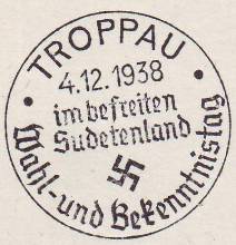 Foto Handserienstempel im befreiten Sudentenland