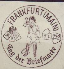 Foto Handserienstempel Tag der Briefmarke Postillon 1940