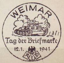 Foto Handserienstempel Tag der Briefmarke Panzer 1941