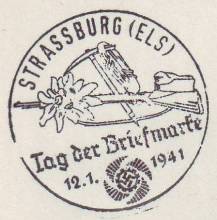 Foto Handserienstempel Tag der Briefmarke Edelweiß 1941