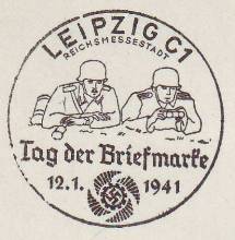 Foto Handserienstempel Tag der Briefmarke Infanteristen 1941