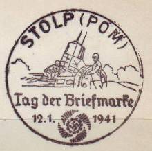 Foto Handserienstempel Tag der Briefmarke Geschütz 1941