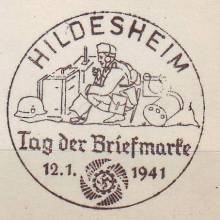 Foto Handserienstempel Tag der Briefmarke Funker 1941