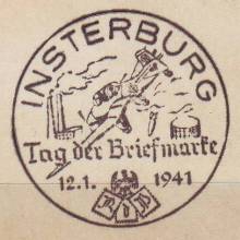 Foto Handserienstempel Tag der Briefmarke Stuka 1941