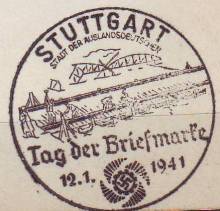 Foto Handserienstempel Tag der Briefmarke Brücke 1941