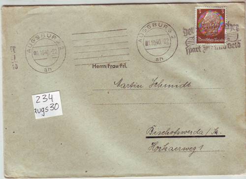 Foto Motivbelege Maschinen-Serienstempel Bochmann Nr. 234 aus Augsburg
