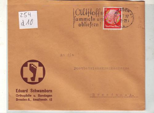 Foto Motivbelege Maschinen-Serienstempel Bochmann Nr. 254 aus Dresdeb
