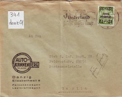 Foto Motivbelege Maschinen-Serienstempel Bochmann Nr. 341 aus Danzig