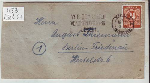 Foto Motivbelege Maschinen-Serienstempel Bochmann Nr. 433 aus Kiel