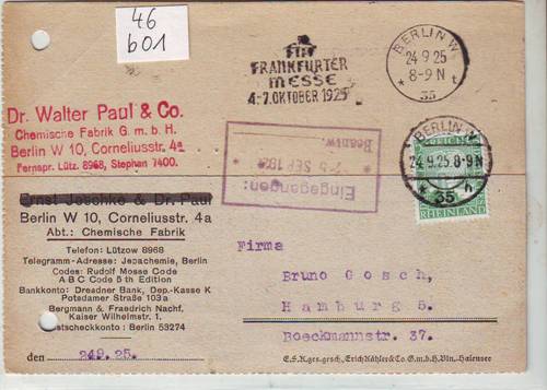 Foto Motivbelege Maschinen-Serienstempel Bochmann Nr. 46 aus Berlin