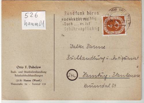 Foto Motivbelege Maschinen-Serienstempel Bochmann Nr. 526 aus Hamm