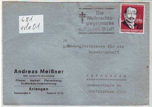 Foto Motivbelege Maschinen-Serienstempel Bochmann Nr. 681 aus Erlangen