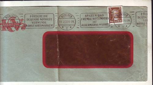 Foto Motivbelege Maschinen-Serienstempel Bochmann Nr. 65 aus München
