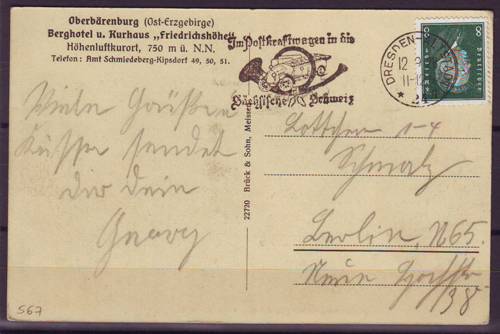 Foto Motivbelege Maschinen-Serienstempel Bochmann Nr. 68 aus Dresden
