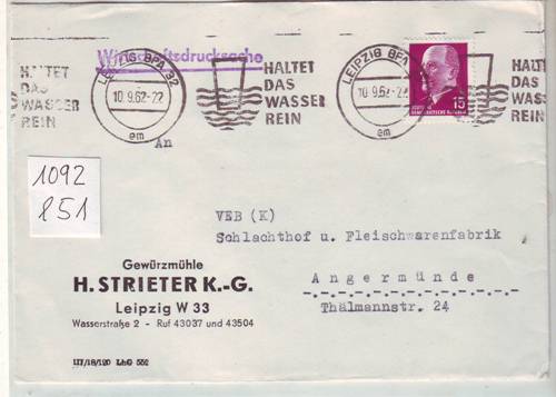 Foto Motivbelege Maschinen-Serienstempel Bochmann Nr. 1092 aus Leipzig