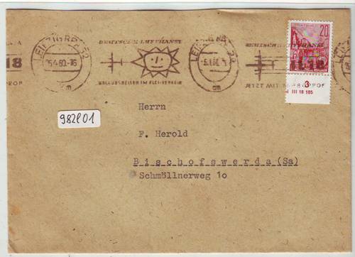 Foto Motivbelege Maschinen-Serienstempel Bochmann Nr. 982 aus Leipzig